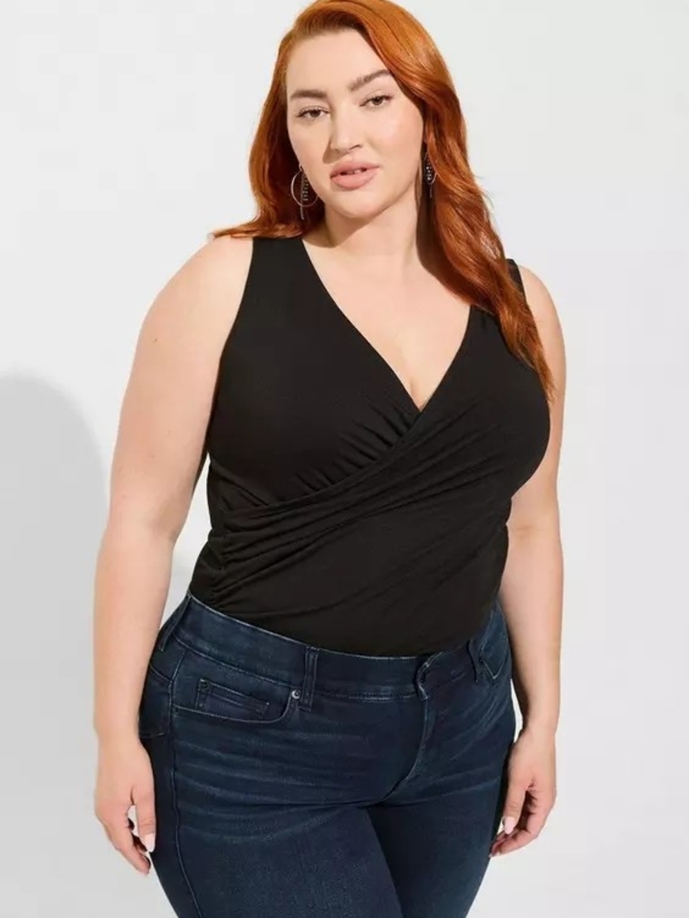 Torrid Studio Tissue Jersey Jersey Surplice Tank Size 3/3X New